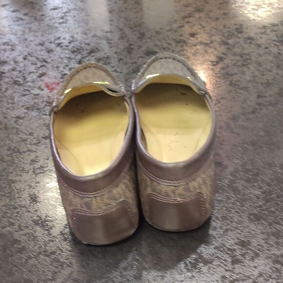 Michael Kors Brown Textured Leather Flats - Picture 4 of 6